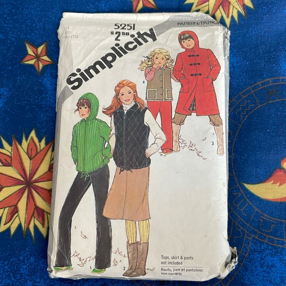 Vintage kids sewing pattern 1981